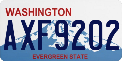 WA license plate AXF9202