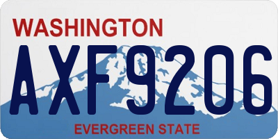 WA license plate AXF9206