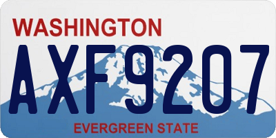WA license plate AXF9207