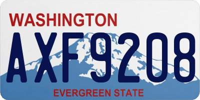 WA license plate AXF9208