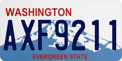 WA license plate AXF9211