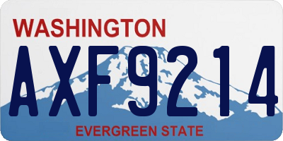WA license plate AXF9214