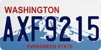 WA license plate AXF9215