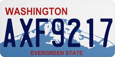 WA license plate AXF9217