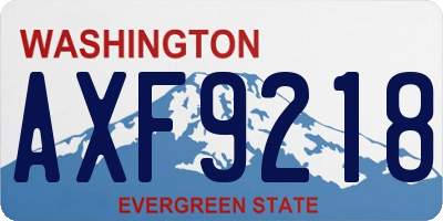 WA license plate AXF9218