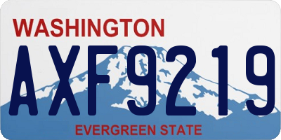 WA license plate AXF9219