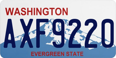 WA license plate AXF9220