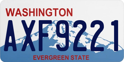 WA license plate AXF9221
