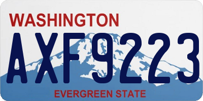 WA license plate AXF9223