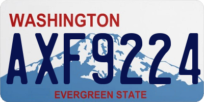 WA license plate AXF9224