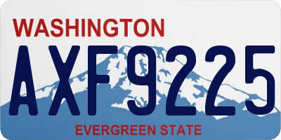 WA license plate AXF9225