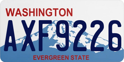 WA license plate AXF9226
