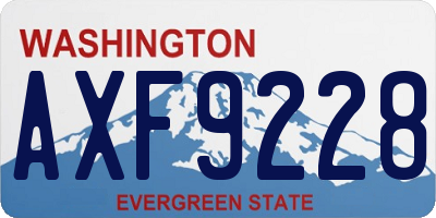 WA license plate AXF9228