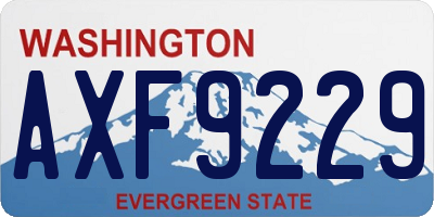 WA license plate AXF9229