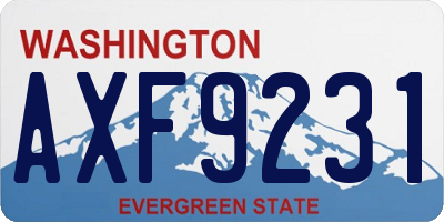 WA license plate AXF9231