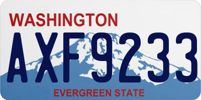 WA license plate AXF9233