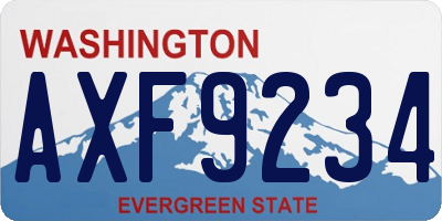 WA license plate AXF9234