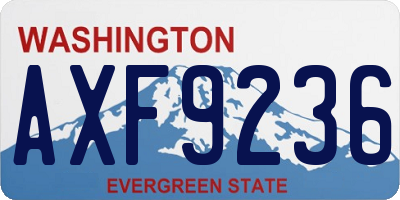 WA license plate AXF9236