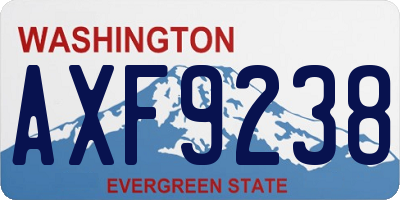 WA license plate AXF9238