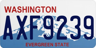 WA license plate AXF9239