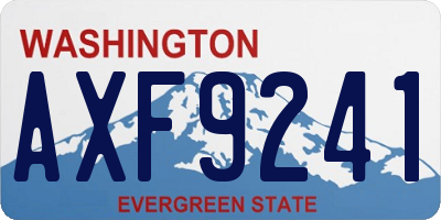 WA license plate AXF9241