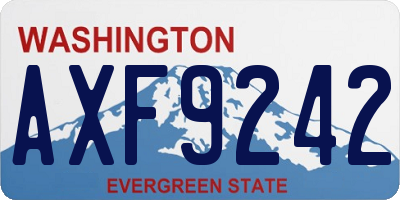 WA license plate AXF9242