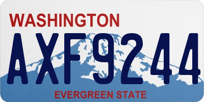 WA license plate AXF9244