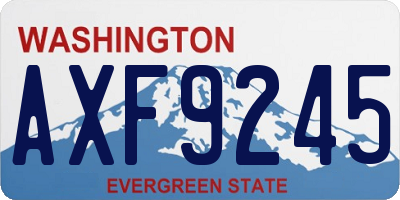 WA license plate AXF9245