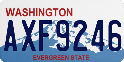 WA license plate AXF9246