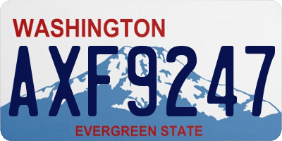 WA license plate AXF9247