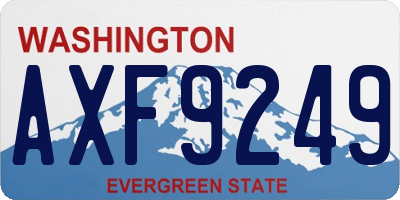 WA license plate AXF9249