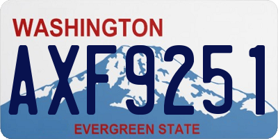 WA license plate AXF9251