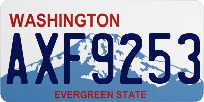 WA license plate AXF9253
