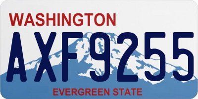 WA license plate AXF9255