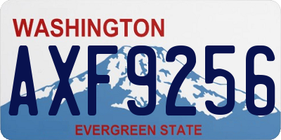 WA license plate AXF9256