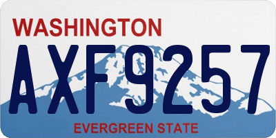 WA license plate AXF9257