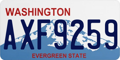 WA license plate AXF9259