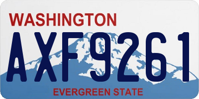 WA license plate AXF9261