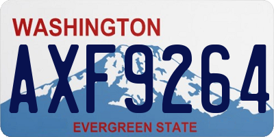 WA license plate AXF9264