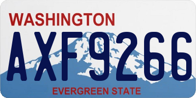 WA license plate AXF9266