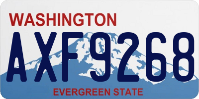 WA license plate AXF9268