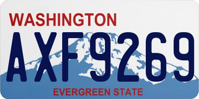 WA license plate AXF9269