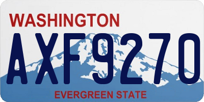 WA license plate AXF9270