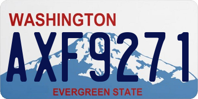 WA license plate AXF9271