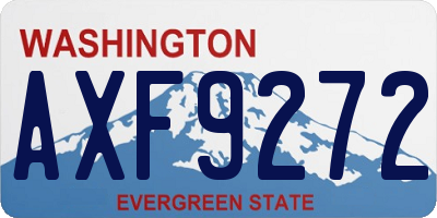 WA license plate AXF9272