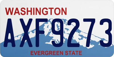 WA license plate AXF9273