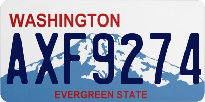 WA license plate AXF9274
