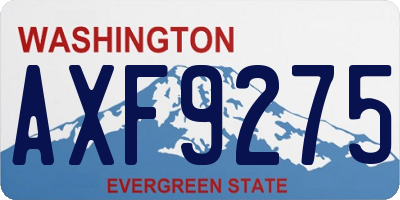 WA license plate AXF9275