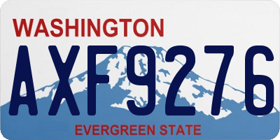 WA license plate AXF9276