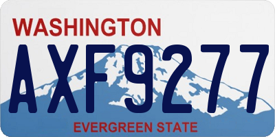 WA license plate AXF9277